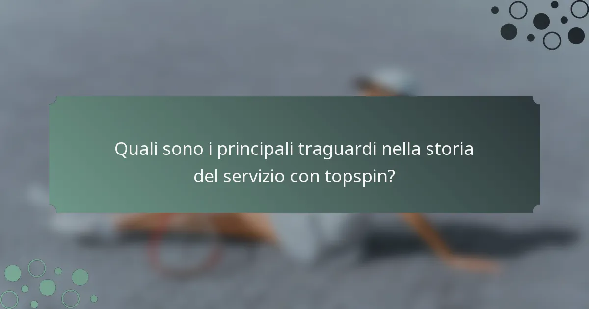 Quali sono i principali traguardi nella storia del servizio con topspin?